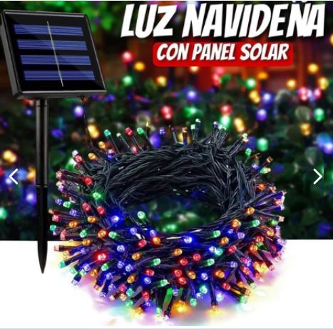 Luces navideñas ámbar con panel solar