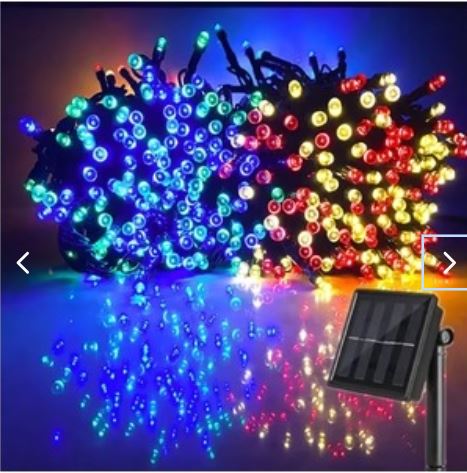 Luces navideñas ámbar con panel solar